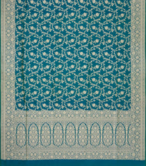 Sea Green Handloom Banarasi Silk Saree With Floral Zari Motifs-BE1773