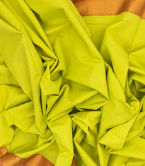 Neon Green Handloom Mangalagiri Cotton Saree With Contrast Border-MA0727