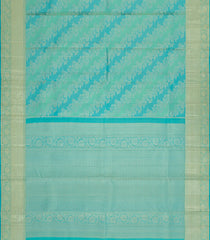 Turquoise Handloom Kanchipuram Silk Saree With Floral Motifs-KA15032-Turquoise