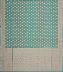Aquamarine Handloom Banarasi Silk Saree With Floral Zari Motifs-BE1928