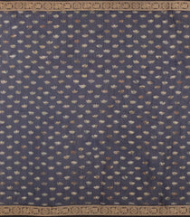 Blue Woven Synthetic Viscose Saree With Printed Village Motifs-BL4847