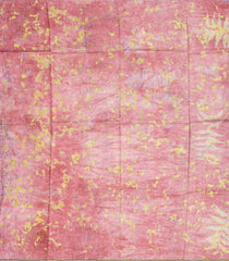 Baby Pink Handloom Tussar Silk Saree With Eco Printed Motifs-TU2849