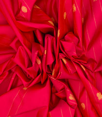 Hot Pink Handloom Kanchipuram Silk Saree With Buttas-KA12803