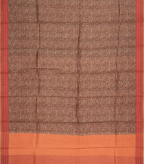 Dusty Peach Pure Tussar Silk Saree With Printed Floral Motifs-TU3717