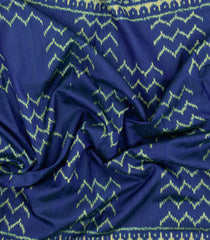 Dark Blue Handloom Rajkot Patola Dupion Silk Saree With Zari Border-IK0473