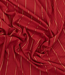 Red Woven Mysore Silk Saree With Pure Zari Stripes-MS3295