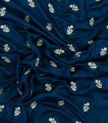 Cyan Woven Synthetic Blended Saree With Embroidered Motifs-EN2070