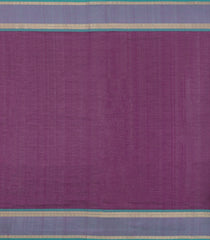 Magenta Handloom Silk Cotton Saree With Stripes & Contrast Border-SC4192