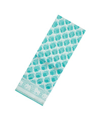 Turquoise Woven Pure Organza Silk Saree With Floral Zari Motifs-KS1114