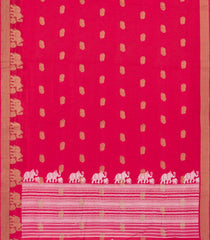 Red Printed Synthetics Dola Saree Zari Buttas-BL5300