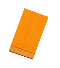 Mango Yellow Handloom Silk Cotton Saree With Zari Checks-SC4677