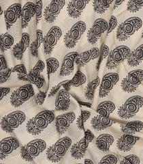 Black Printed Kalamkari Cotton Saree -KAL1244