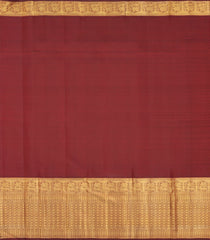 Maroon Handloom Kanchipuram Silk Saree With Annam Motifs-KA16417