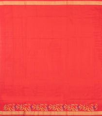 Red Handloom Uppada Silk Saree With Meena Floral Motifs-UP0428