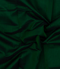 Bottle Green Handloom Silk Cotton Saree With Contrast Border-SC4467