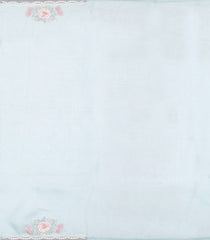 Turquoise Embroidered Blended Organza Saree With Meena Floral Motifs-BL6108