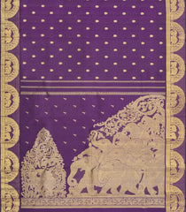 Dark Purple Handloom Vigneshwari Silk Saree With Buttas-KA15792