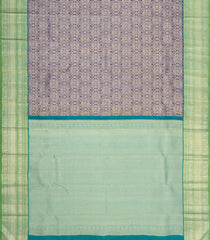 Blue Handloom Korvai Kanchipuram Silk Saree With Floral Zari Motifs-KA16138