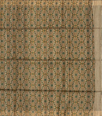 Bottle Green Handloom Dupion Silk Saree With Printed Bird Pallu-DS0495