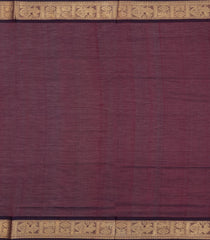 Dark Maroon Handloom Silk Cotton Saree With Checks & Buttas-SC4239