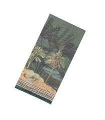 Dark Green Printed Art Dupion Saree With Floral Motifs-BL6132