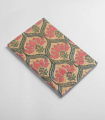 Beige 9 X 6 Inch Bagru Dabu Block Printed 96 Page Handmade Notebook-ACS1001