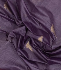 Lilac Handloom Silk Cotton Saree With Buttas & Contrast Border-SC4194