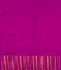 Red Handloom Korvai Kanchipuram Silk Saree With Chevron Stripes-KA15377