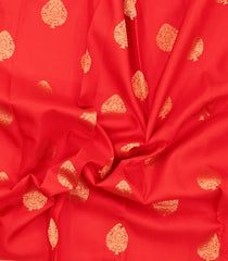 Red Woven Pure Silk Saree With Zari Buttas-EC2614
