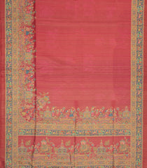 Peach Printed Synthetic Tussar Saree With Wedding Motifs-BL5359