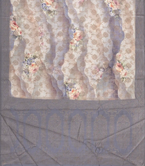 Lilac Woven Art Tussar Saree With Printed Floral Motifs-BL3964