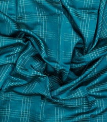 Cyan Handloom Banarasi Silk Saree With Zari Checks-BE1878