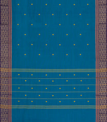 Blue Woven Chettinad Cotton Saree With Buttas-CN1899