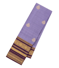 Lavender Kanchipuram Silk Saree With Zari Buttas-KA14925
