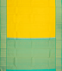 Lemon Handloom Yellow Kanchipuram Silk Saree With Green Border-KA14209