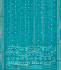 Cyan Printed Synthetic Dola Silk Saree With Zari Stripes-BL5709