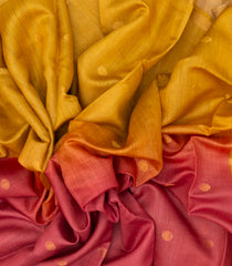 Dusty Peach Handloom Tussar Silk Saree With Ombre Effect-TU2682