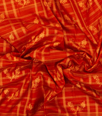 Crimson Handloom Kanchipuram Silk Saree With Zari Checks  & Stripes-KA14435