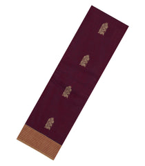 Maroon Woven Rasipuram Cotton Saree With Floral Motifs-RA2650