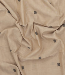 Taupe Handloom Bengal Cotton Saree With Floral Buttas-BG1844
