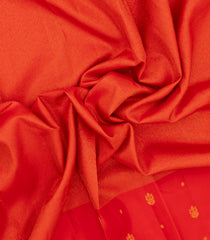 Red Handloom Kanchipuram Silk Saree With Zari Stripes-KA13723