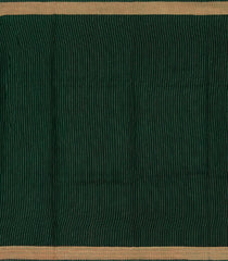 Dark Green Handloom Tussar Silk Saree With Printed Dotted Stripes-TU2677