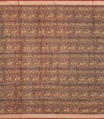 Black Printed Chanderi Cotton Saree With Zari Border-CC1533