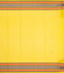 Lemon Yellow Woven Chettinad Cotton Saree With Stripes-CN1794