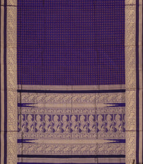 Violet Handloom Silk Cotton Saree With Dotted Checks-SC4265