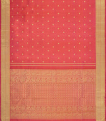 Peach Handloom Kanchipuram Silk Saree With Annam Buttas-KA15108