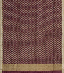 Brown Printed Chanderi Cotton Saree With Zari Border-CC1626