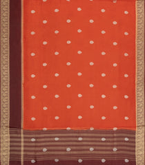 Red Woven Blended Viscose Saree With Zari Buttas-BL5623