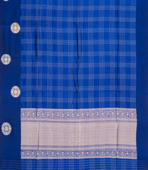 Royal Blue Handloom Banarasi Silk Saree With Zari Checks-BE1869