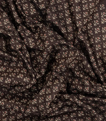 Black Printed Blended Cotton Saree With Zari Border-BL5675